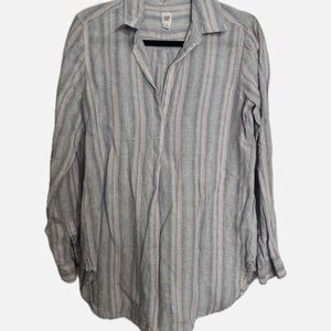 GAP Light Blue Striped Button-Front Shirt
